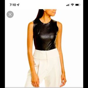 Commando Textured Faux Leather Bodysuit